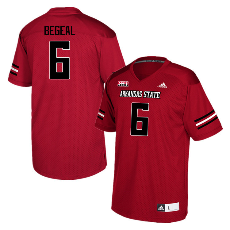 Men-Youth #6 Wyatt Begeal Arkansas State Red Wolves College Football Jerseys Stitched-Scarlet